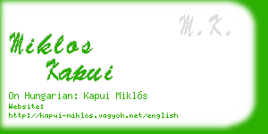 miklos kapui business card