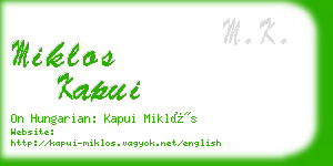 miklos kapui business card